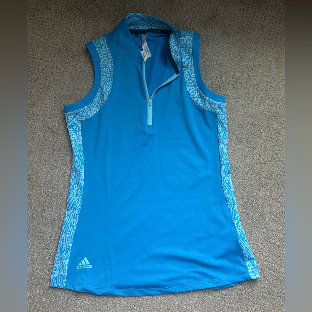 Adidas Blue Sleeveless Zip Top